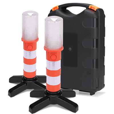 China Roadside Waterproof Portable Magnetic Safety Flashlight 2PC LED Flare Strobe Light Lantern Traffic Warning Lights for sale