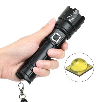 China USB Rechargeable XHP70.2 LED Flashlight Emergency Most Powerful Flashlight Torch Zoomable Handheld Hunting Lamp for sale