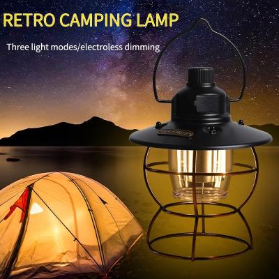 China Custom Portable Extendable Small Rechargeable Outdoor Vintage Camping Light 50W USB LED Switch Tent Lantern With Power Bank for sale