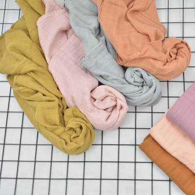 China Solid Color PORTABLE Breathable Bamboo Organic Wraps Covering Kids Baby Muslin Wraps for sale