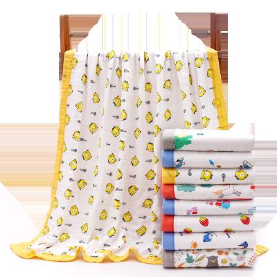 China Anti-Bacteria Cottonmuslinswaddleblanket wrap blanket with double bow Gauze Organic Muslin Fabric for sale