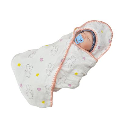 China Manufacturers Organic Cotton Muslin Bamboo Wrap Non-Toxic Wrap Baby Blanket for sale