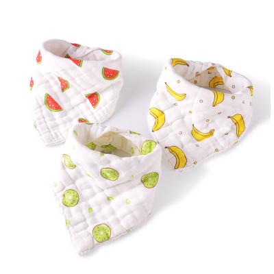 China Washable 100% Super Soft and Absorbent Cotton Muslin Baby Bib Bandana Drool Bibs for sale