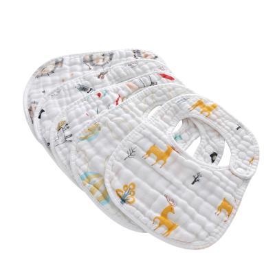 China Custom Washable Super Soft And Absorbent 100% Cotton Muslin Baby Bibs for sale