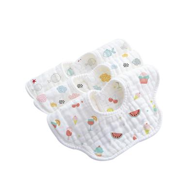 China Washable Muslin Cotton And Drool Infant Towel Non Fluorescent Four Season Gauze Bib for sale