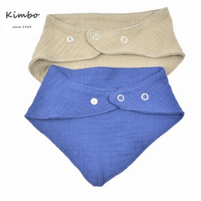 China Baby Bibs Cotton Soft Baby Bibs Antibacterial 0-12 Months Snap Organic Muslin Fabric Bibs for sale