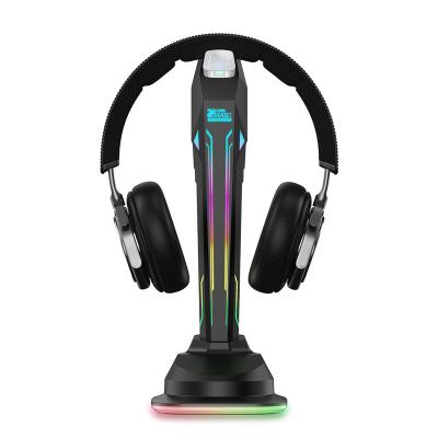 China ABS RGB Controllable EARPHONE HOLDER HOLDER HEADPHONE HOLDER with USB Port Charger Gaming Headset for sale