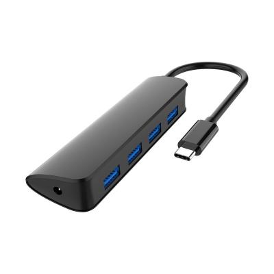 China Hot Sale Plug and Play 4 in 1 Type C USB 3.0 to USB 3.0 4 Port Adapter Hub Multifunctional Hub 5Gbps for Macbook Laptop Mobile for sale