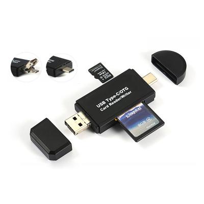 China Plastic Cheap USB 2.0 USB C Card Reader Plastic OTG Mobile Magnetic Card Reader/Multifunctional Writer for Mobile and PC for sale