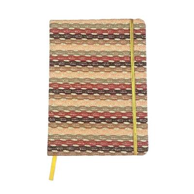 China A5 Hardcover Notebook Cloth Journal Hardcover Book Gold Elastic Band And Ribbon Office School Special Notebook for sale