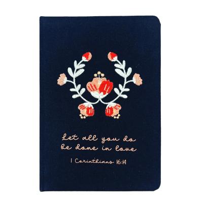 China Wholesale High Quality Easy Enrolling High Quality Notebook Customized A5 Velvet Cover Notebook With Embroidery Student Subject Notebook for sale