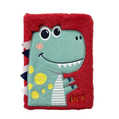 China Wholesale High Quality Easy Journaling Dinosaur Notebook Customized A5 Plush Notebook With Embroidery Subject Journal for sale