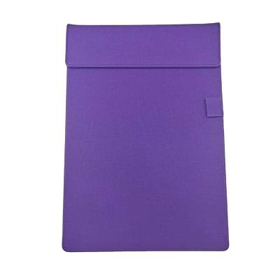 China Office School Folder A4 PU Fileboard with Texture PU and Magnetic Top Folding and Stitched Edge and Elastic Pen Loop for sale