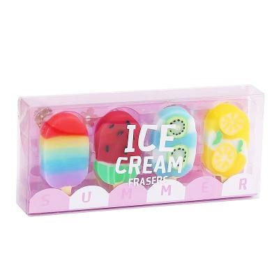 China Wholesale Office Eraser Fun Ice Cream Shaped Cute Jelly Eraser For Kids Children School Stationery for sale