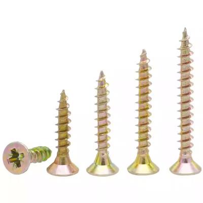 China Bugle Head Double Countersunk Screws Sharp Point Phillips Wood Screw Yellow for sale