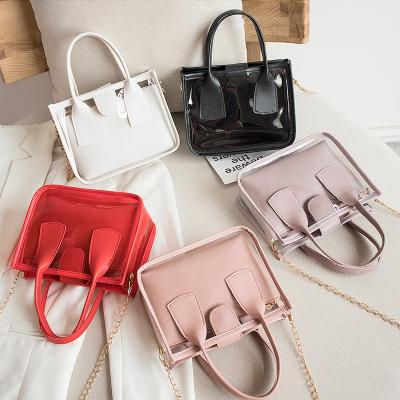 China Wholesale QC Transparent Waterproof PVC Cross - Body Bags 2 PCs Freeze Purses and Luxury Handbags 2021 Woman Bags for sale