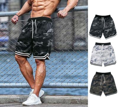 China Anti-wrinkle QC Plus Size Mens Sports Running Shorts Pants Wicking Breathable Mesh Camouflage Basketball Shorts Summer for sale