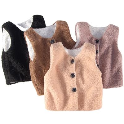 China QC-MJ-015 Autumn And Winter Casual Lambswool Plus Velvet Vest Baby Going Out Baby Winter Warm Vest for sale