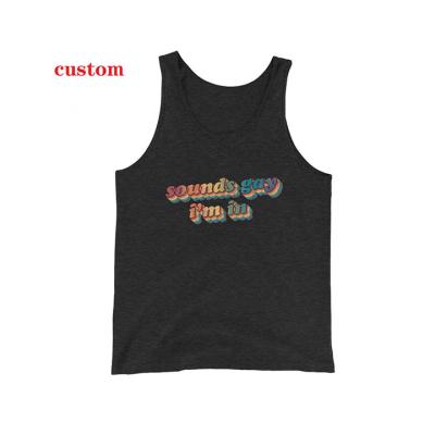 China QUICK DRY QC Looks Gay I'm In Casual OEM Custom Logo Gay And Tomboy Tops High Quality Fitness Men Tank Top for sale