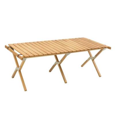 China Contemporary Folding Table Wood Table Custom Folding Camping Rolling Up Table for sale