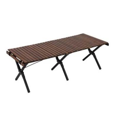 China Contemporary Outdoor Wooden Picnic Table BBQ Table Picnic GRILL Portable Folding Wood Camping Table for sale