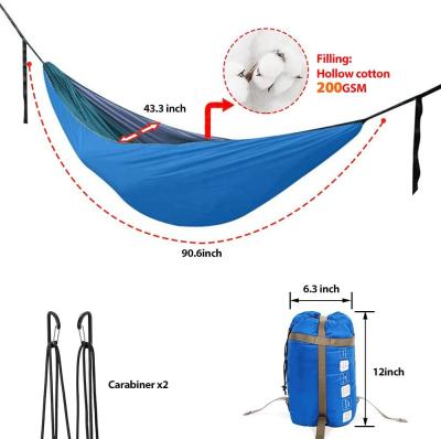 China Feistel Winter Portable Outdoor Hammock Underquilt with Tree Straps for sale