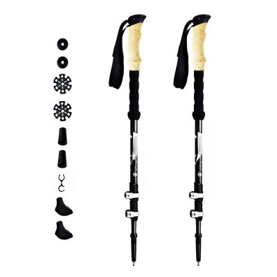 China Perfect for Hiking Foldable Trekking Poles Hiking Poles 100% Carbon Fiber Nordic Walking Telescopic Pole with Flip Lock for sale