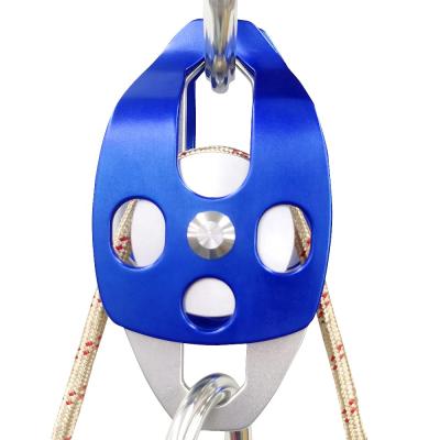 China Pull Outdoor Work Pulley Portable Movable Cable FEISTEL 25KN Aluminum Alloy Double Pulley For Climbing for sale