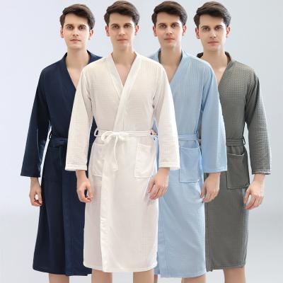 China Wholesale JRR1601 Waffle Solid Color Long Sleeve Casual Wear Pajamas Men's Breathable Sleepwear for sale