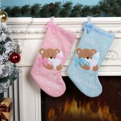 China Cute Christmast Ornament JTW3017 Elephant Pattern Gift Bag 26*48*2cm Christmas Tree Ornament Christmas Stocking Christmas Socks for sale