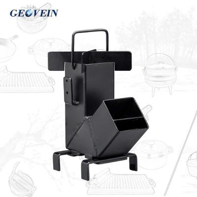 China Sustainable Camping Rocket Stove Survival Gear Self Feeding Wood Stove Woodcookstoves for sale