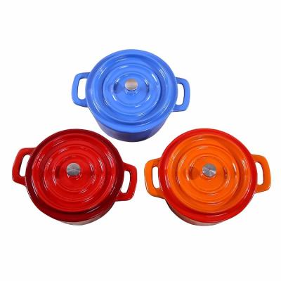 China Sustainable Enameled Cast Iron Covered Small Casserole Table Plate Mini Casserole Dish for sale