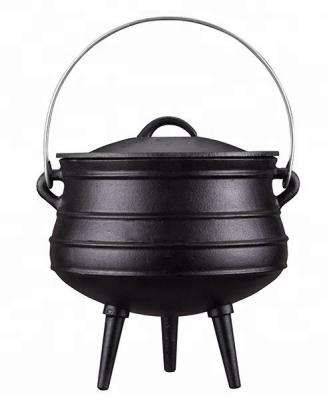 China 3 Legs Sustainable Footed Small Camp Fire Running Potjie Cast Iron Cauldron For Picnic for sale