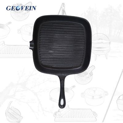 China Wholesale Price Viable Nonstick Skillet Square Cast Iron Frying Grill Pan for sale