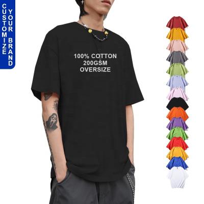 China Oversized Casual 100% Cotton 200GSM Anti-pilling Drop Shoulder Box Customized Fashion Design Your Own Brand Logo High Quality Mens T-Shirt for sale