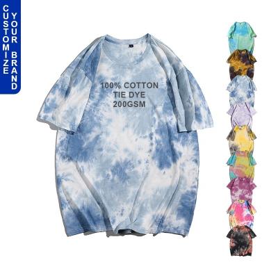 China 100% Custom Logo Printing Unisex Mens Anti-Pilling Tie Dye Cotton Vintage Clothing T-Shirts for sale