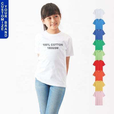 China Anime Boys Girls Children Kids Anti-Pilling Plain Printed Logo Custom T-Shirt for sale