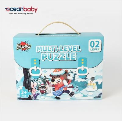 China Suitcase Design Suitcase Design UV Coating Jigsaw Puzzle Custom Kids for sale