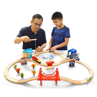 China Age-appropriate Game Most Popular Children's Toy Railway Wooden Train Track Educational Set For Children for sale