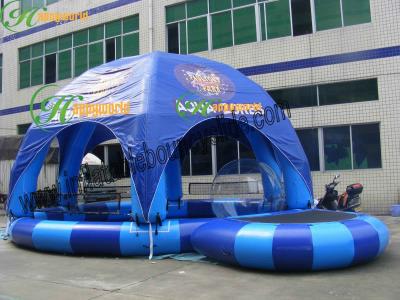 China Amusement Park Inflatable Water Pool With a Tent Cover , Family Size Inflatable Pools for sale