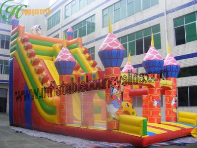 China Diapositiva inflable comercial 0.55m m 1000d, lona del castillo colorido enorme del PVC de 18 onzas en venta