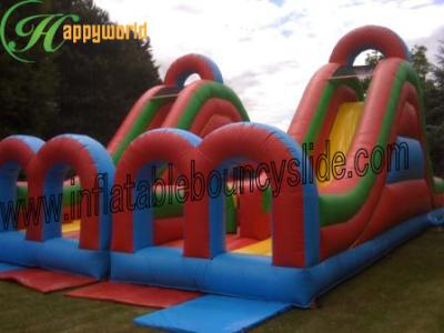 China De openlucht Dubbele Dia van Bouncy van het Tunnelkasteel Opblaasbare met Waterdicht pvc Te koop