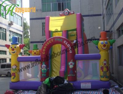 China Dia van het Kasteelbouncy van de kinderen de Aantrekkelijke Clown Opblaasbare, Pret Inflatables voor Binnenplaats Te koop