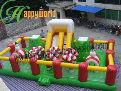 China Outdoor Inflatable Fun City / Jumping Obstacle Bouncy Castle For Children for sale