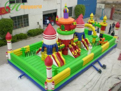 China Mietgarten-Prinzessin Inflatable Fun City, glückliches Hopfenfedernd Schloss-Park zu verkaufen