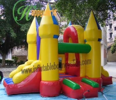 China Mini diapositiva inflable amarilla combinada, castillos animosos de la gorila con la diapositiva para la diversión en venta