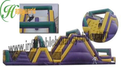 China Outdoor Adventure Inflatables Obstacle Course With Bouncy Slide , interactive inflatables for sale