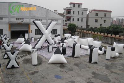 China Fire Resistant Inflatable Paintball Bunkers , Sup Airball Bunkers Water Rental for sale