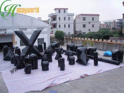 China Attractive Cool Black Speedball Inflatable Bunkers For Indoor Paintball Field for sale