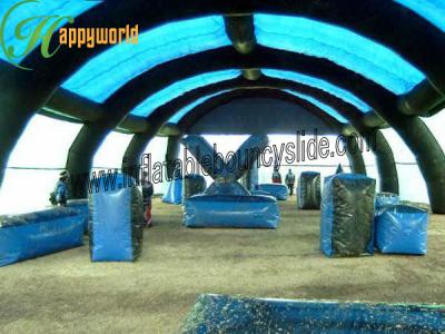 China Customized Large Inflatable Paintball Bunkers Blue Tent For Paintball Games for sale